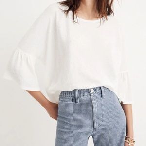 Madewell White Flare-Sleeve Tee